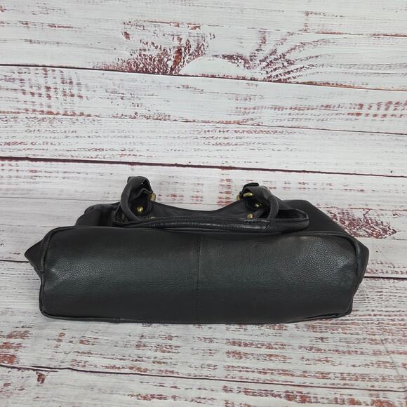 The Great American Leather Works Black Dual Strap Shoulder Bag Classic Purse - Picture 7 of 11